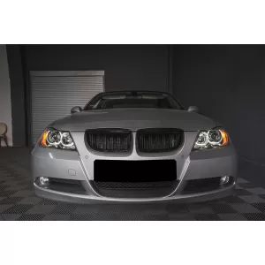 Angel Eyes Headlights suitable for BMW 3 Series E90 Sedan E91 Touring (03.2005-2011) Black