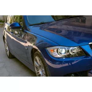 Angel Eyes Headlights suitable for BMW 3 Series E90 Sedan E91 Touring (03.2005-2011) Black