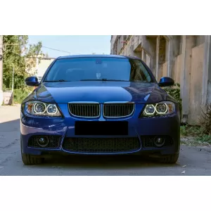 Angel Eyes Headlights suitable for BMW 3 Series E90 Sedan E91 Touring (03.2005-2011) Black