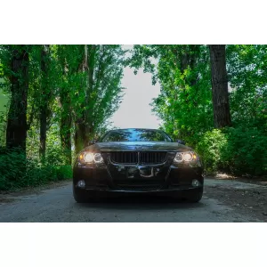 Angel Eyes Headlights suitable for BMW 3 Series E90 Sedan E91 Touring (03.2005-2011) Black