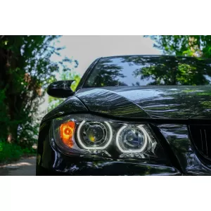Angel Eyes Headlights suitable for BMW 3 Series E90 Sedan E91 Touring (03.2005-2011) Black