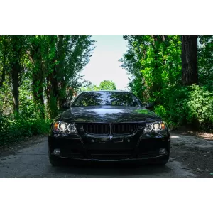 Angel Eyes Headlights suitable for BMW 3 Series E90 Sedan E91 Touring (03.2005-2011) Black
