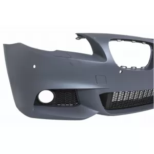 Első lökhárító BMW F10 F11 5 (2011-től) M-Technik Dizájn, M Dizájn dupla csíkos vese hűtőráccsal, zongorafekete-image-6019315