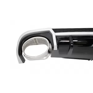 Rear Bumper Valance Diffuser Exhaust Tips suitable for Audi A4 B9 8W (2016-2018) Sedan Avant RS4 Design