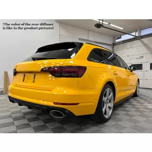 Rear Bumper Valance Diffuser Exhaust Tips suitable for Audi A4 B9 8W (2016-2018) Sedan Avant RS4 Design