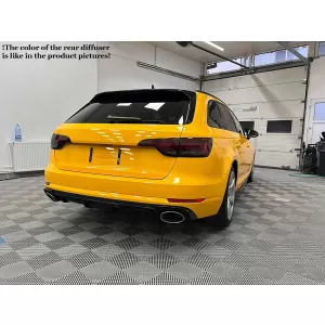 Rear Bumper Valance Diffuser Exhaust Tips suitable for Audi A4 B9 8W (2016-2018) Sedan Avant RS4 Design