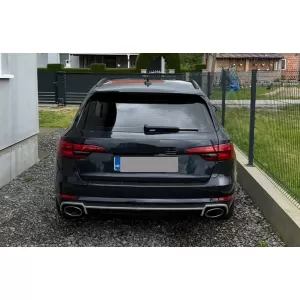 Diffusore paraurti posteriore per Audi A4 B9 8W 16-18 Scarico Punte Sedan Avant RS4 Look-image-6350748