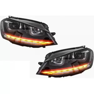 RHD Faruri 3D LED compatibil cu VW Golf 7 VII (2012-2017) R20 GTI Design Semnal Dinamic LED-image-6022869