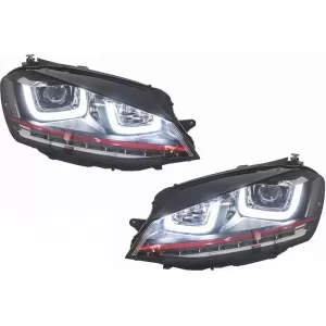 RHD Faruri 3D LED compatibil cu VW Golf 7 VII (2012-2017) R20 GTI Design Semnal Dinamic LED-image-6022872