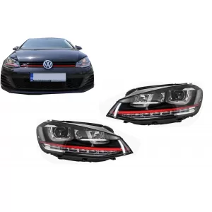 image-17-Faros 3D LED DRL para VW Golf 7 VII 12-17 ROJO GTI Look Torneado Dinámico RHD