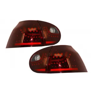 image-12-LED stražnja svjetla prikladna za VW Golf V 5 (2004-2009) Volan na Volan na lijevoj strani (LHD) Cherry Red Urban Stil