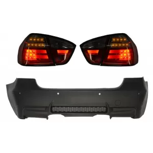 image-72-M3 Dizájn hátsó lökhárító PDC támogatással, LED piros/füst hátsó lámpákkal, BMW 3 E90 2005-2008