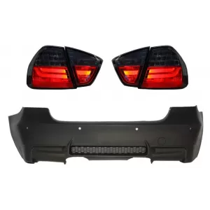 image-73-M3 Dizájn hátsó lökhárító PDC támogatással, LED hátsó lámpákkal BMW 3 E90 2005-2008 modellekhez