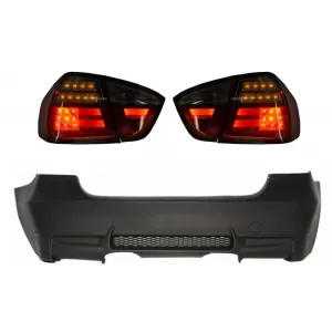 image-75-M3 Dizájn hátsó lökhárító PDC nélkül, LED piros/füst hátsó lámpákkal BMW 3 E90 2005-2008
