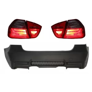 image-76-M3 Dizájn hátsó lökhárító PDC nélkül, LED piros/füst hátsó lámpákkal BMW 3 E90 2005-2008