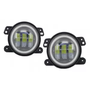 image-1-Nebellichter 4 Zoll volle LED angel Eye für JEEP Wrangler JK TJ LJ 2007-2017