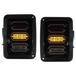 Stopuri Full LED compatibil cu Jeep Wrangler JK (2007-2017) Fumuriu-image-6022616
