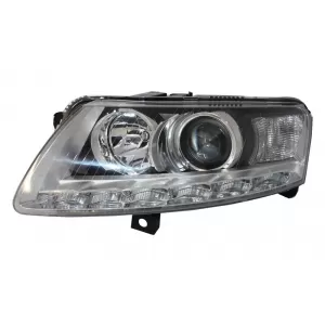 Xenon Headlights LED DRL suitable for Audi A6 C6 4F (04.2004-2008) Chrome Without AFS