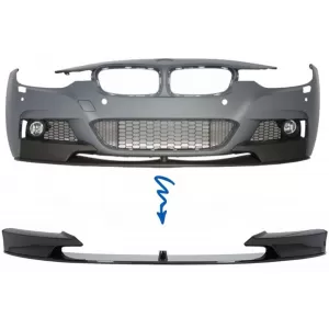 image-30-Frontstoßstangenspoiler für BMW 3 F30 Limousine F31 Touring 2011+ M Look Glänzend schwarz