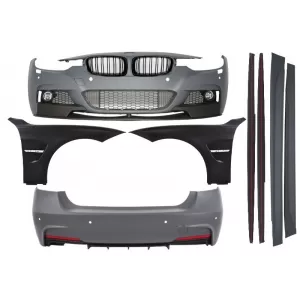 image-16-Komplett Body Kit BMW F30 (2011+) modellekhez, M-Performance dizájn, első sárvédőkkel és zongoralakk fekete hűtőráccsal