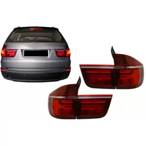 LED Taillights suitable for BMW X5 E70 (2007-2010) Light Bar LCI Facelift Design