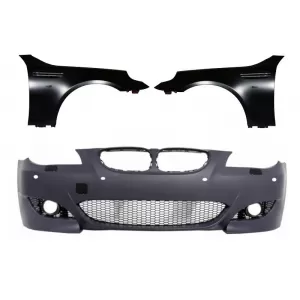 image-2-Front Bumper PDC 18mm with Front Fenders suitable for BMW 5 Series E60 E61 Sedan Touring (2007-2010) M5 Design