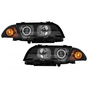 Scheinwerfer LED Angel Eyes für BMW E46 Limousine Touring 1998-2001 Schwarz-image-6045112