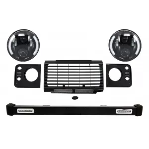 image-5-Első lökhárító csomag Land Rover Defender 90 110 (1990-2016), SVX Dizájn, 7 colos CREE LED fényszóró Angel Eye