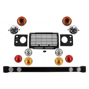image-8-Első lökhárító csomag, Land Rover Defender 90 110 (1990-2016), Fekete SVX Dizájn, frissített LED lámpa csomaggal