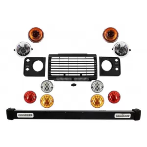 image-9-Első lökhárító csomag, Land Rover Defender 90 110 (1990-2016), Fekete SVX Dizájn, frissített LED lámpa csomaggal
