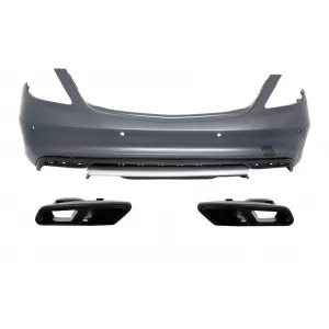 image-20-Задна Броня с Накрайници за ауспух Черен Edition подходяща за MERCEDES Benz W222 S-Class (2013-up) S63 A-Design