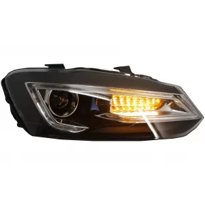 Headlights LED XENON HID suitable for VW Polo 6R 6C 61 (2011-2017) Light Bar Devil Eye Look