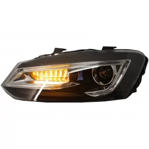 Headlights LED XENON HID suitable for VW Polo 6R 6C 61 (2011-2017) Light Bar Devil Eye Look