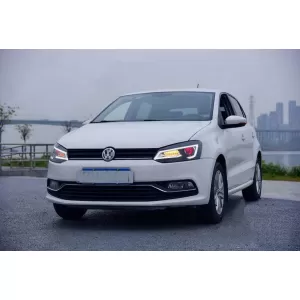 Headlights LED XENON HID suitable for VW Polo 6R 6C 61 (2011-2017) Light Bar Devil Eye Look