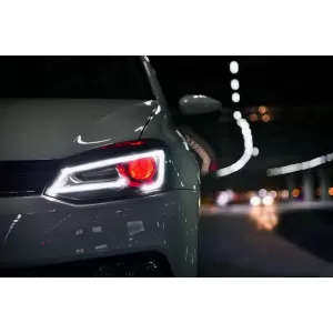 Headlights LED XENON HID suitable for VW Polo 6R 6C 61 (2011-2017) Light Bar Devil Eye Look