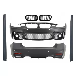 image-17-Body Kit BMW F30 (2011-től) modellekhez, EVO II M3 Dizájn, M Dizájn zongorafekete dupla csíkos vese hűtőráccsal