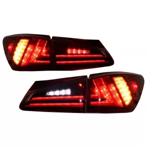 Hátsó lámpa Full LED LEXUS IS XE20 (2006-2012) fénycső Facelift New XE30 piros-átlátszó-image-6025879