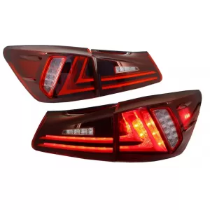 Hátsó lámpa Full LED LEXUS IS XE20 (2006-2012) fénycső Facelift New XE30 piros-átlátszó-image-6025900