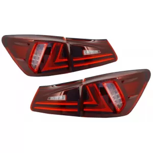 Hátsó lámpa Full LED LEXUS IS XE20 (2006-2012) fénycső Facelift New XE30 piros-átlátszó-image-6025901