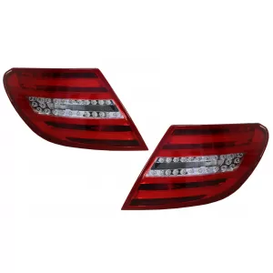 Bodykit für Mercedes C W204 2007-2015 MOPF C63 Design Rückleuchten Stoßstange Seitenschweller-image-6025074