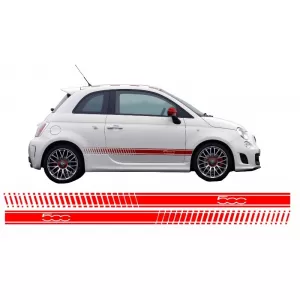 image-60-Seitenaufkleber Aufkleber Vinyl Rot für FIAT 500 2007+