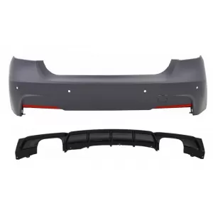 image-6-M-Technik hátsó lökhárító, M Performance zongoralakk fekete diffúzor szimpla/dupla kipufogóvéghez, BMW 3 F30 (2011+) modellekhez