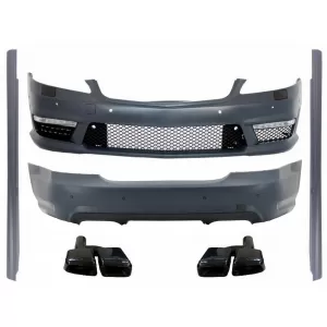 image-8-Body Kit MERCEDES Benz W221 S-osztály 2005-2011, S63 S65 AMG Dizájn, kipufogóvégekkel, fekete, rövid tengelytáv
