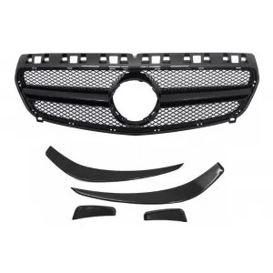 image-6-Hűtőrács fekete, Aero splitterekkel, MERCEDES A-osztály W176 2012-2015, A45 AMG Dizájn
