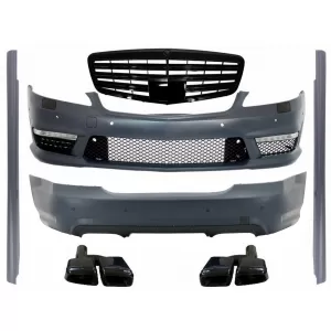 image-9-Body Kit MERCEDES Benz W221 S-osztály 2005-2011, S63 S65 AMG Dizájn, fekete kipufogóvégekkel
