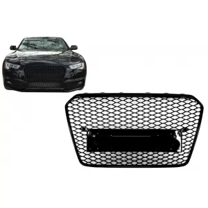 Badgeless Front Grille suitable for Audi A5 8T (2012-2015) RS Design Piano Black