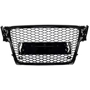 image-71-Frontgrill ohne Emblem für Audi A4 B8 08-11 RS4 Design Glänzend schwarz