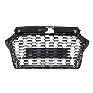 Badgeless Front Grille suitable for Audi A3 8V Facelift (2017-2018) RS3 Design Piano Black