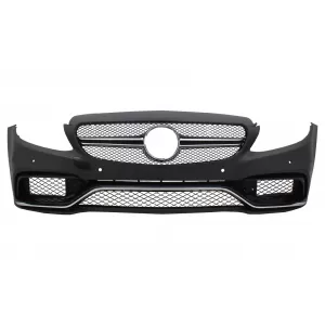 Bara Fata cu Difuzor Bara Spate cu Ornamente Evacuare Sport Editie Neagra compatibil cu Mercedes C-Class W205 S205 (2014-2020) C63 Design-image-6026846