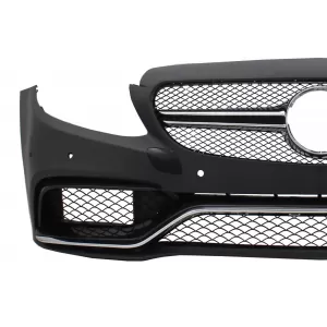 Bara Fata cu Difuzor Bara Spate cu Ornamente Evacuare Sport Editie Neagra compatibil cu Mercedes C-Class W205 S205 (2014-2020) C63 Design-image-6026847